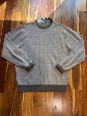 Raffi Two-Tone Gray Crewneck Sweater